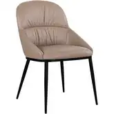 Kora Dining Chair in Mocha Leather & Steel (Set of 2)